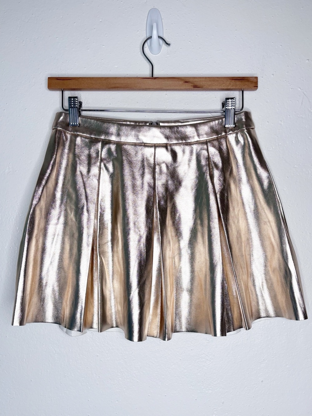J.Crew Crewcuts Metallic Gold Pleated Mini Skirt Size 13 EUC